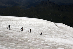 Wanderer auf dem Gletscher